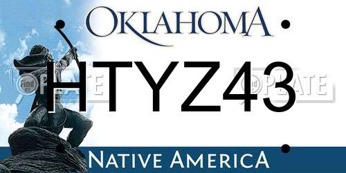 HTYZ43 Oklahoma License Plate