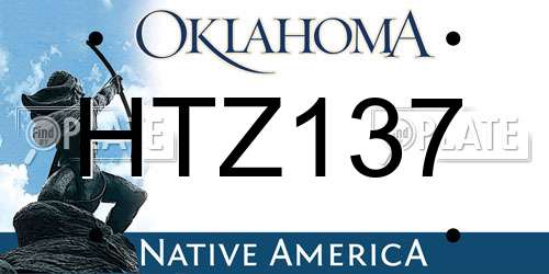 HTZ137 Oklahoma License Plate