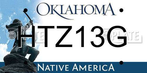 HTZ13G Oklahoma License Plate