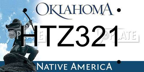 HTZ321 Oklahoma License Plate