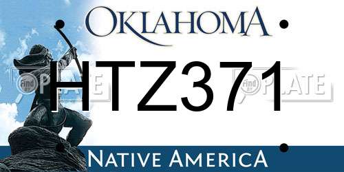 HTZ371 Oklahoma License Plate