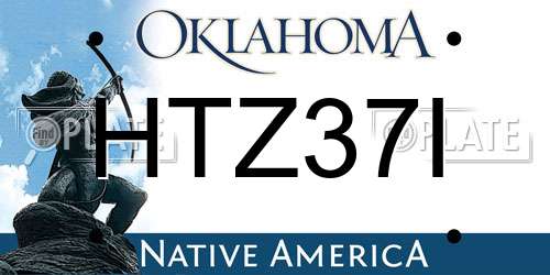HTZ37I Oklahoma License Plate