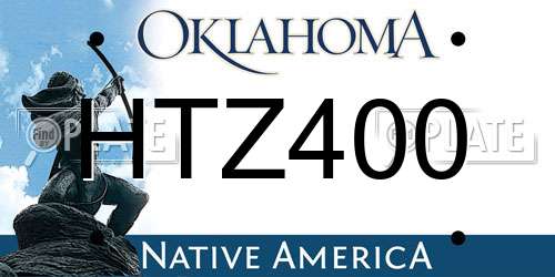 HTZ400 Oklahoma License Plate