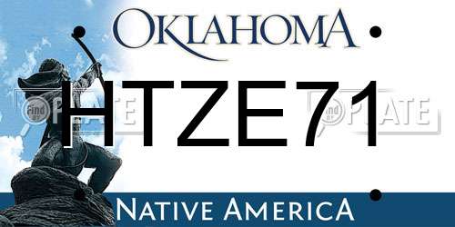 HTZE71 Oklahoma License Plate