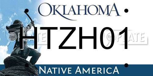 HTZH01 Oklahoma License Plate