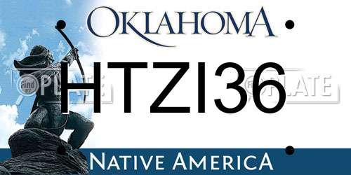 HTZI36 Oklahoma License Plate