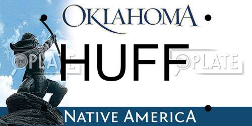 HUFF Oklahoma License Plate