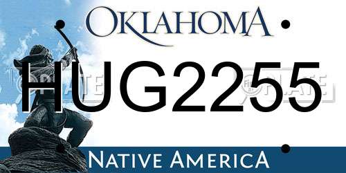 HUG2255 Oklahoma License Plate