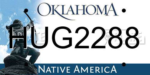 HUG2288 Oklahoma License Plate