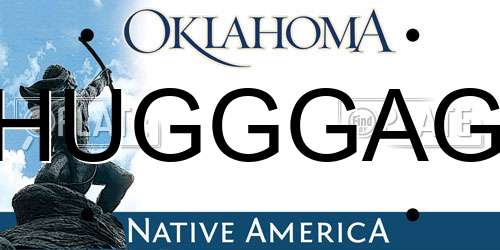 HUGGGAG Oklahoma License Plate