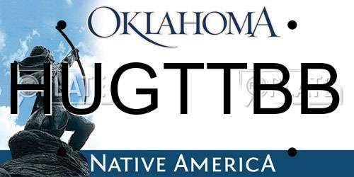 HUGTTBB Oklahoma License Plate