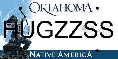 HUGZZSS Oklahoma License Plate