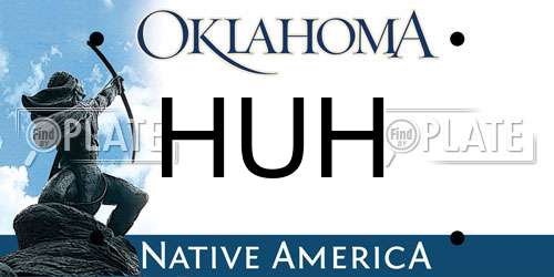 HUH Oklahoma License Plate
