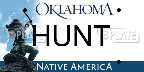HUNT Oklahoma License Plate