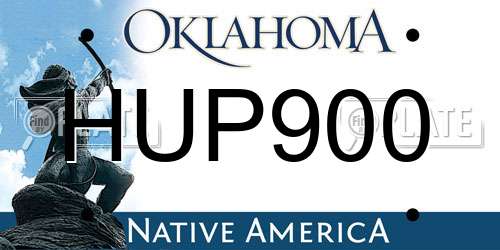 HUP900 Oklahoma License Plate
