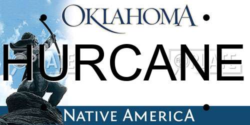 HURCANE Oklahoma License Plate