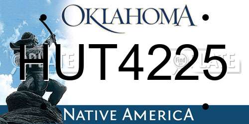 HUT4225 Oklahoma License Plate