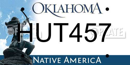 HUT457 Oklahoma License Plate