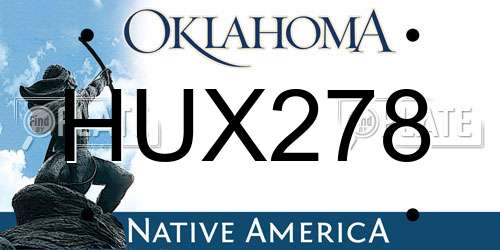 HUX278 Oklahoma License Plate