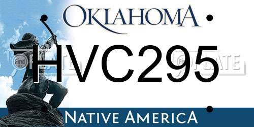 HVC295 Oklahoma License Plate