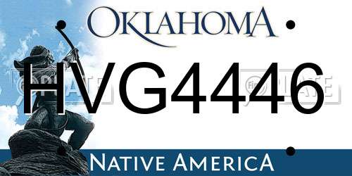 HVG4446 Oklahoma License Plate