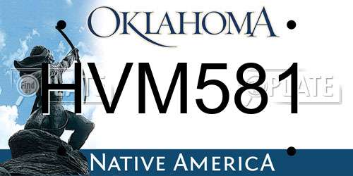 HVM581 Oklahoma License Plate