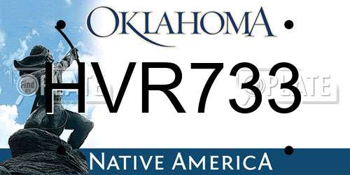 HVR733 Oklahoma License Plate