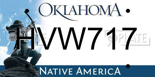 HVW717 Oklahoma License Plate