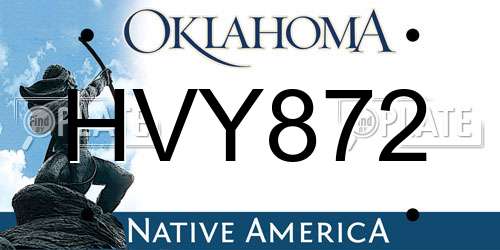 HVY872 Oklahoma License Plate