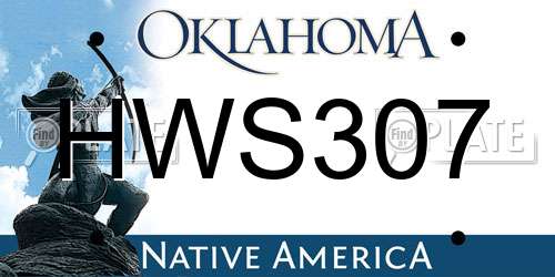 HWS307 Oklahoma License Plate