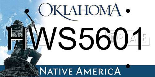 HWS5601 Oklahoma License Plate