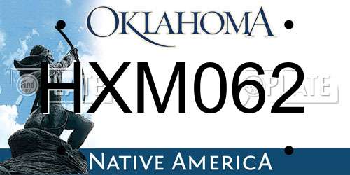 HXM062 Oklahoma License Plate