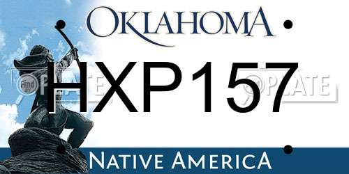 HXP157 Oklahoma License Plate