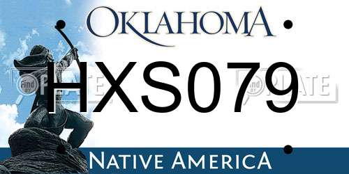 HXS079 Oklahoma License Plate