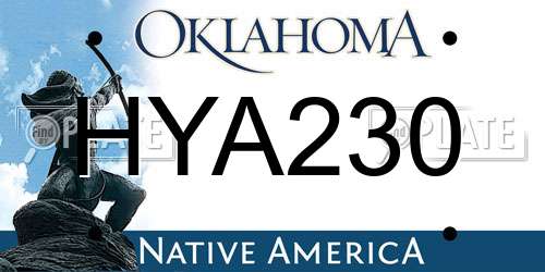 HYA230 Oklahoma License Plate