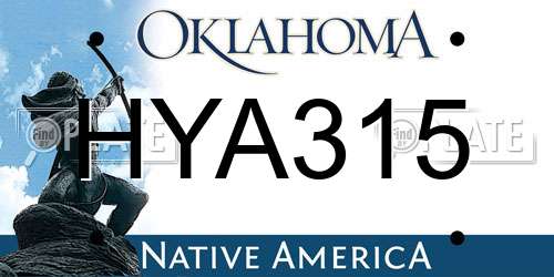 HYA315 Oklahoma License Plate