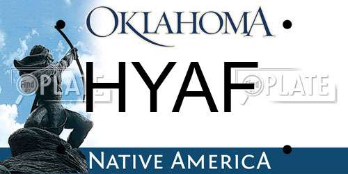 HYAF Oklahoma License Plate
