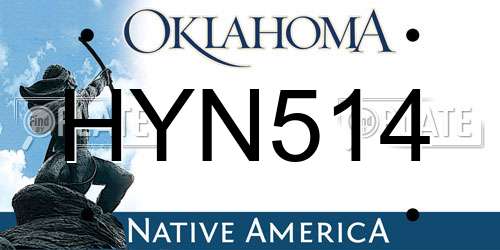 HYN514 Oklahoma License Plate