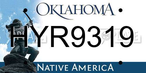 HYR9319 Oklahoma License Plate