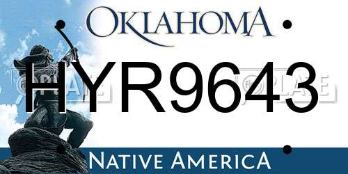 HYR9643 Oklahoma License Plate
