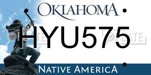 HYU575 Oklahoma License Plate