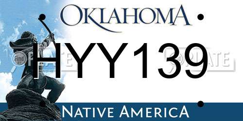 HYY139 Oklahoma License Plate