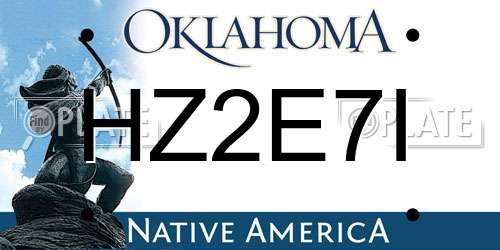 HZ2E7I Oklahoma License Plate