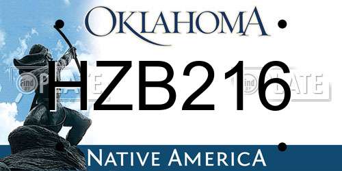 HZB216 Oklahoma License Plate
