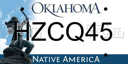 HZCQ45 Oklahoma License Plate