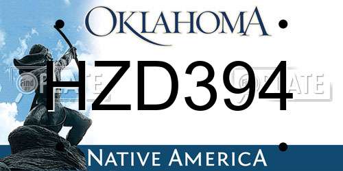 HZD394 Oklahoma License Plate