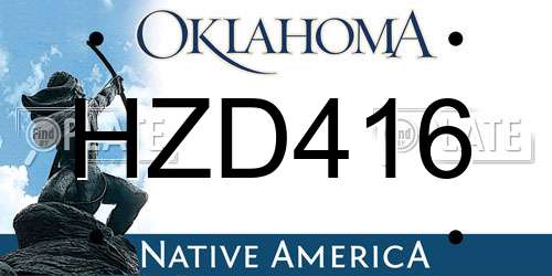 HZD416 Oklahoma License Plate