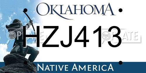 HZJ413 Oklahoma License Plate
