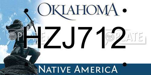 HZJ712 Oklahoma License Plate