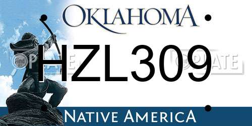 HZL309 Oklahoma License Plate